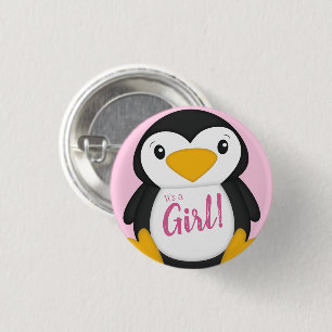 Penguin Baby Shower 1 Inch Round Button
