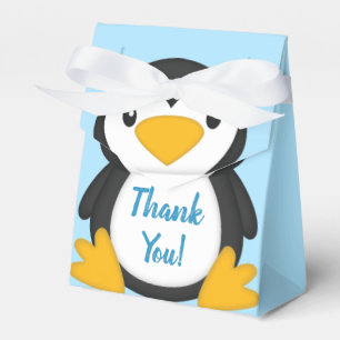 Penguin Baby Shower Blue Favor Box