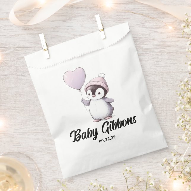 Penguin Baby Shower Favour Bag (Clipped)