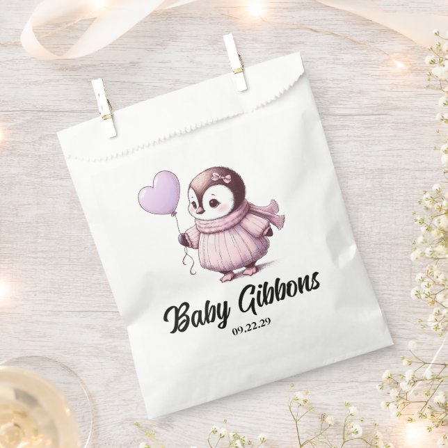 Penguin Baby Shower Favour Bag (Clipped)