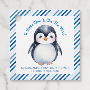 Penguin Baby Shower Favour Tags – Winter