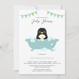Penguin Baby Shower Invitation