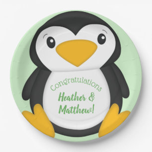 Penguin Baby Shower Paper Plate