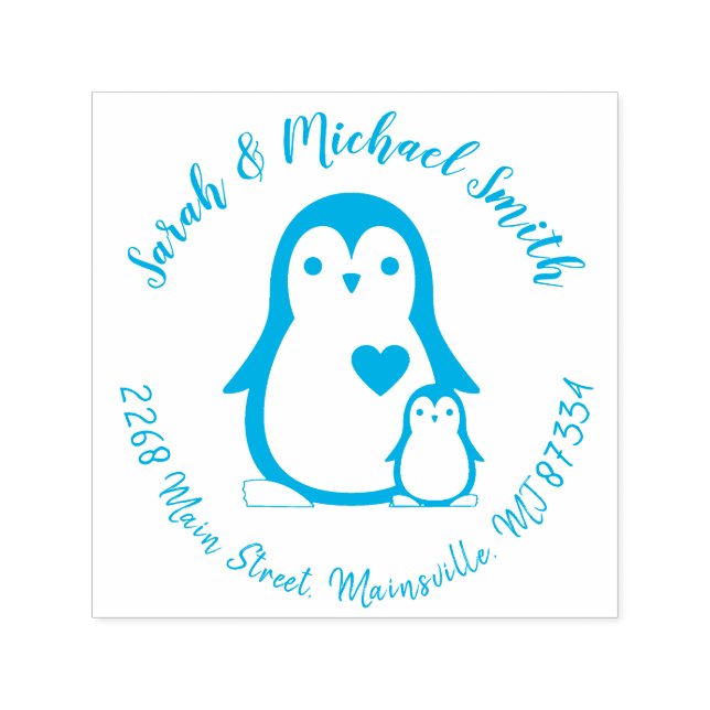 Penguin Baby Shower Self-inking Stamp (Design)