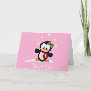 Penguin Baby Shower Thank You Note Card