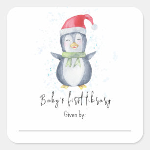 Penguin - Baby's first library Square Sticker