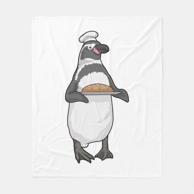 Penguin Baker Bread Fleece Blanket (Front)