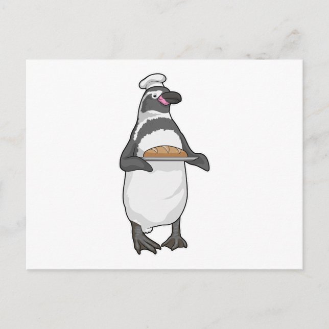 Penguin Baker Bread Postcard (Front)