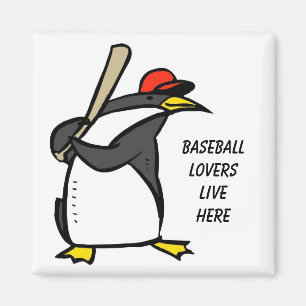 penguin baseball, Baseball loverslive here Magnet