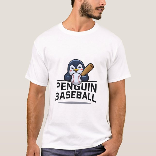 Penguin Baseball  T-Shirt (Front)