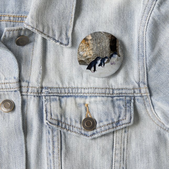 Penguin Beach House,    2 Inch Round Button (In Situ)