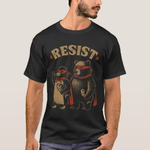 Penguin Bear Flippers Up Resist Funny Penguins Aga T-Shirt
