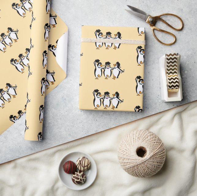 Penguin Best Friends Graduation  Wrapping Paper (Crafts)