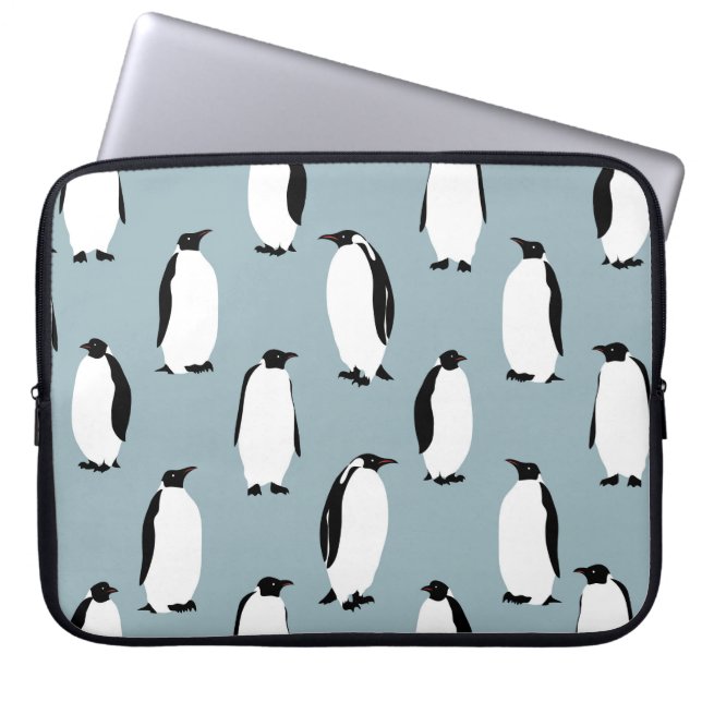 Penguin Bird Animal Cute Pattern Laptop Sleeve (Front)