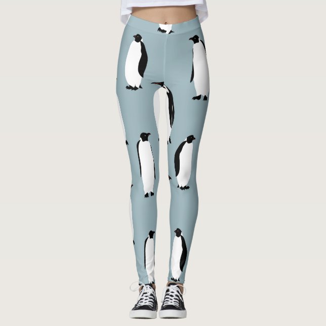 Penguin Bird Animal Cute Pattern Leggings (Front)