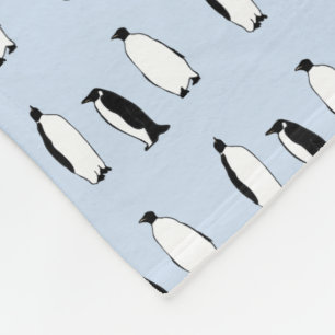 Penguin Bird Blue Arctic Animal Polar Winter Fleece Blanket