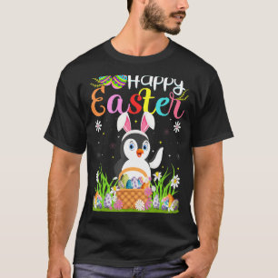 Penguin Bird Bunny Egg Hunting  Penguin Happy East T-Shirt