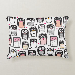 penguin bird illustration background decorative pillow