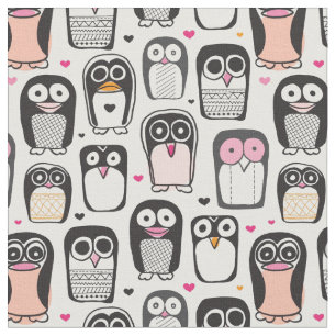 penguin bird illustration background fabric