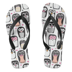 penguin bird illustration background flip flops