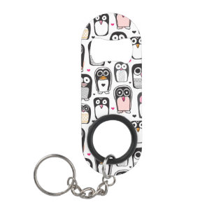 penguin bird illustration background mini bottle opener