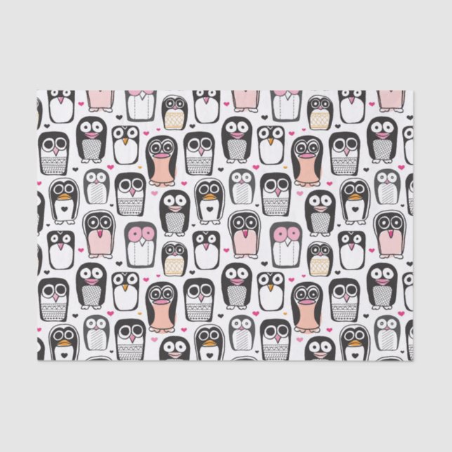 penguin bird illustration background tissue paper (Front)