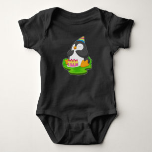 Penguin Birthday Cake Baby Bodysuit