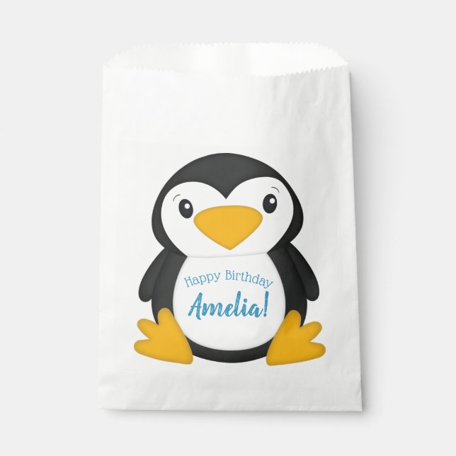 Penguin Birthday Party Favour Bag (Front)