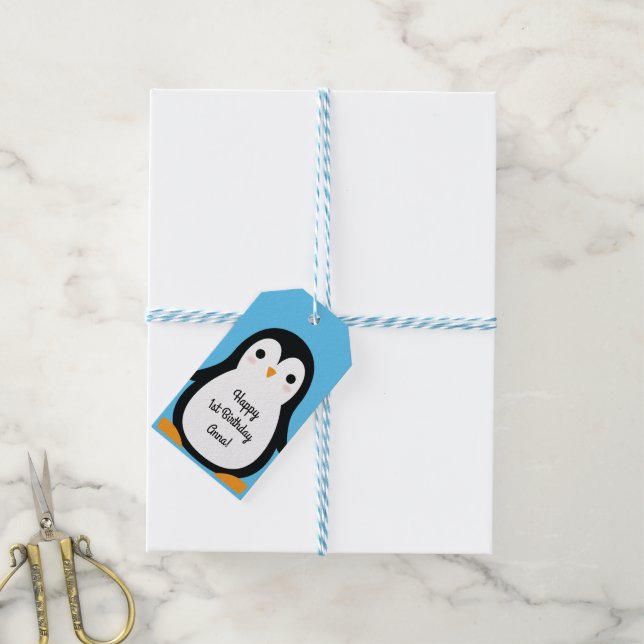 Penguin Birthday Party Gift Tags (With Twine)