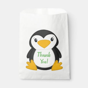 Penguin Birthday Party Green Favour Bag