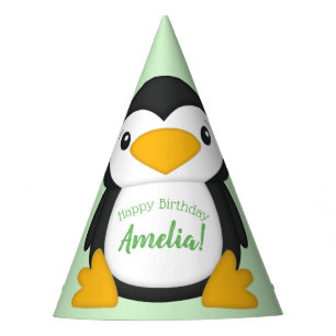 Penguin Birthday Party Green Party Hat