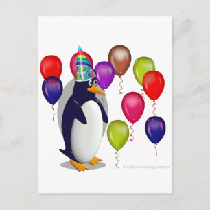 Penguin  Birthday Party Postcard