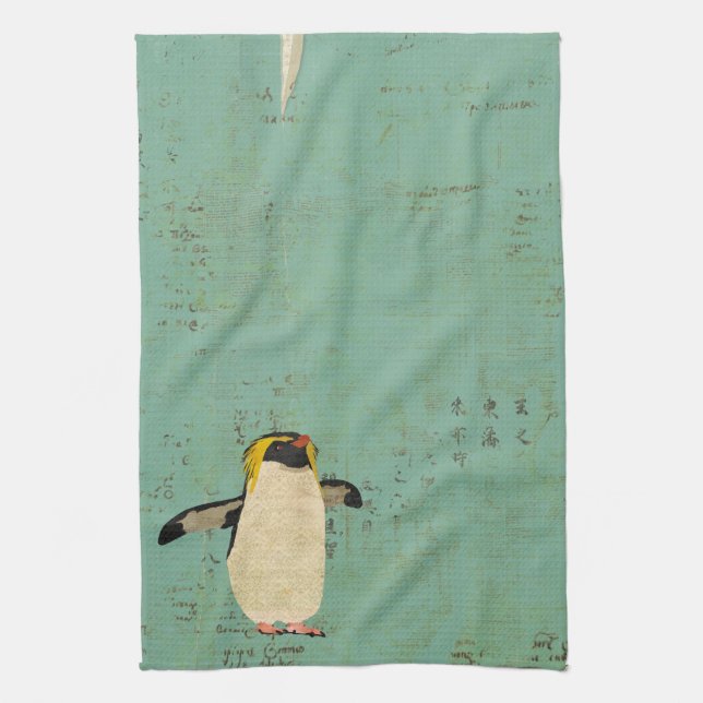 Penguin Blue Lagoon Towel (Vertical)