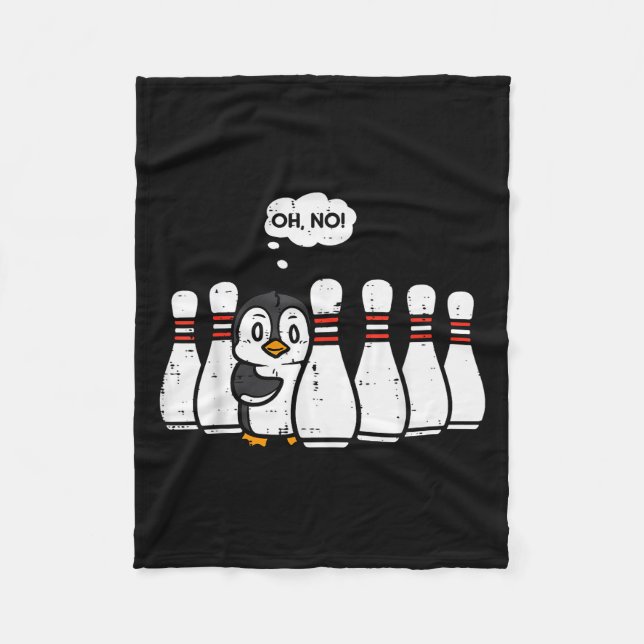 Penguin Bowling Ns Oh No Funny Bowler Player Men W Fleece Blanket (Front)