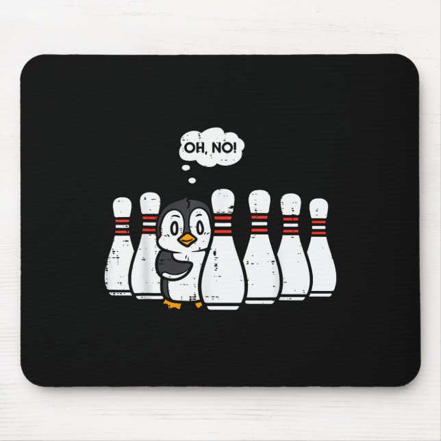 Penguin Bowling Ns Oh No Funny Bowler Player Men W Mouse Pad (Front)