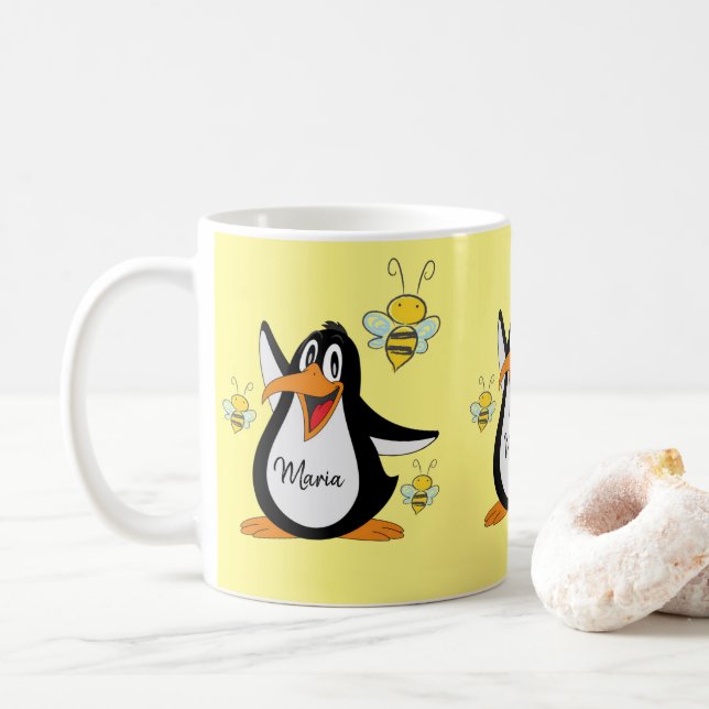 Penguin Bumblebee Mug (With Donut)
