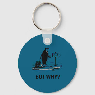 Penguin but why funny six seven 6-7 meme keychain