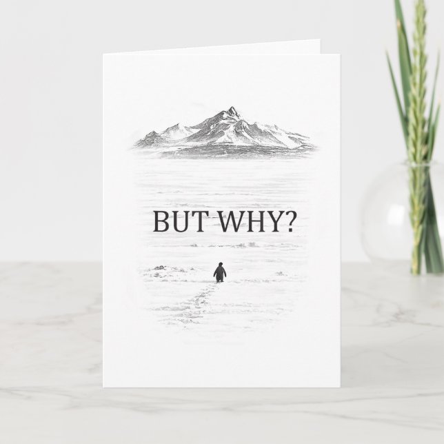 Penguin But Why Mountains  Card (Front)