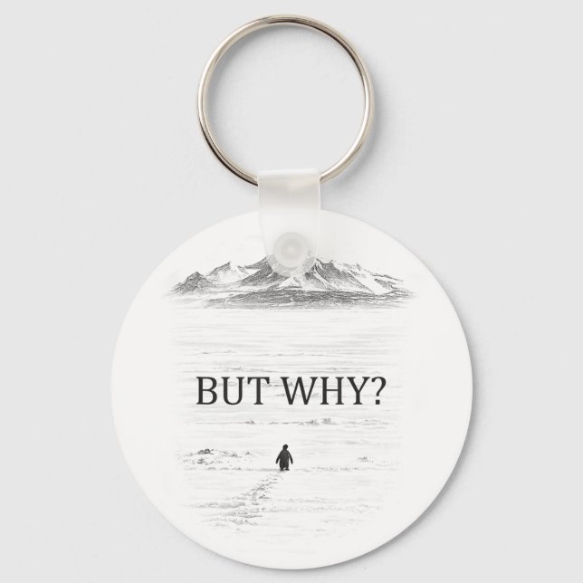Penguin But Why Mountains  Keychain (Front)