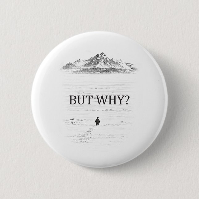 Penguin But Why Mountains Penguin 2 Inch Round Button (Front)
