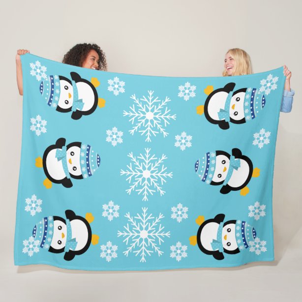 Cartoon Penguins Blankets - Throw, Fleece & Sherpa Blankets | Zazzle.ca