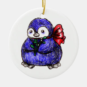 Penguin Chick Ceramic Ornament