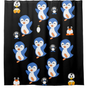 Penguin children's shower curtain