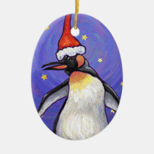 Penguin Christmas Ceramic Ornament