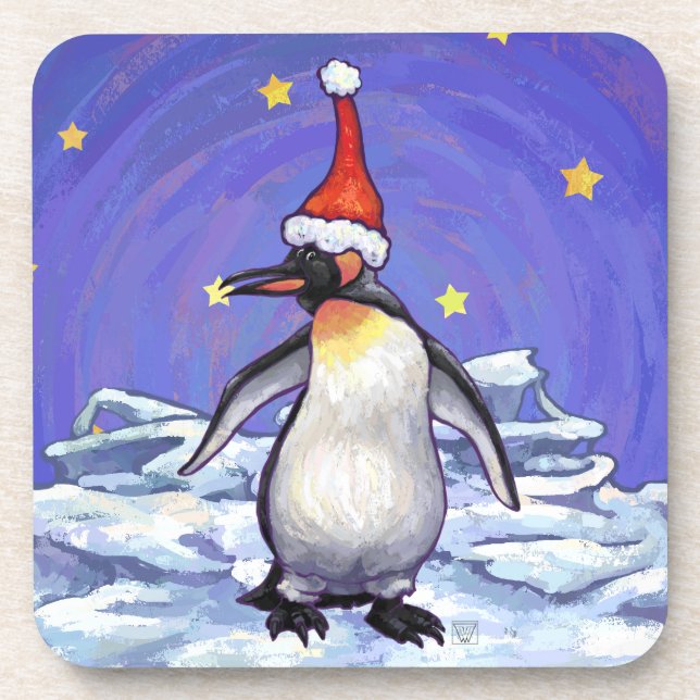 Penguin Christmas Coaster (Front)