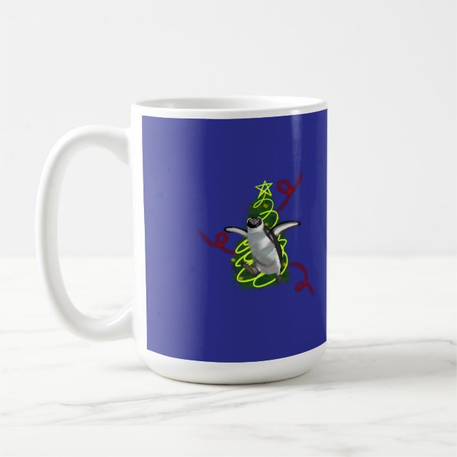 Penguin Christmas Coffee Mug (Left)