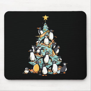 Penguin Christmas Day Ice Bird Animal Santa Claus Mouse Pad