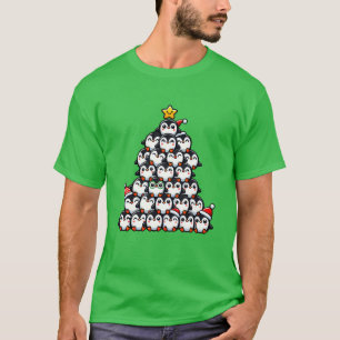 Penguin Christmas funny Christmas tree retro T-Shirt