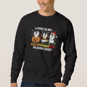 Penguin Christmas Halloween Costume Hallothanksmas Sweatshirt
