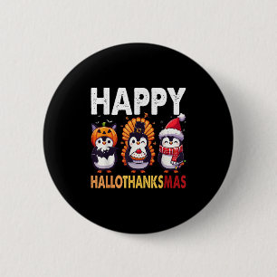 Penguin Christmas Halloween Costume Happy Hallotha 2 Inch Round Button